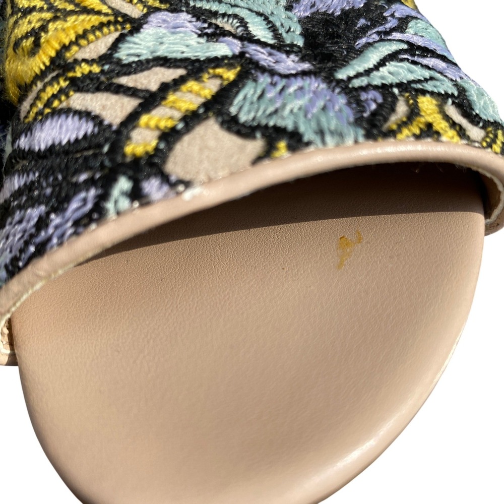 Crown Vintage Womens Clara Mule Sandals Size 10 M Floral Embroidered Boho Artsy - Picture 15 of 15